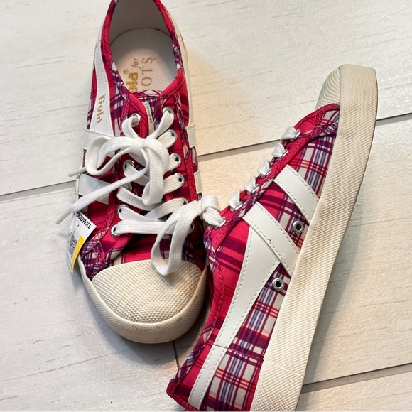 Gola for Talbots Women's Sneakers in Pink and Cream Plaid - Picture 10 of 10